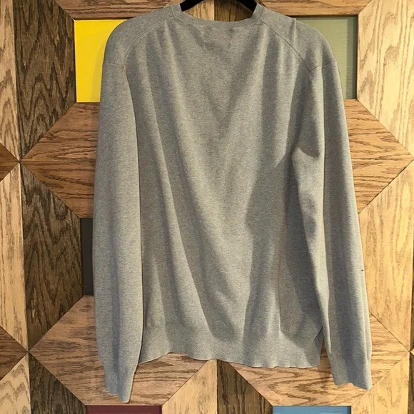 Polo Ralph Lauren Pima Cotton V-Neck Sweater Mens Gray Pullover Sweatshirt XL - Picture 3 of 6
